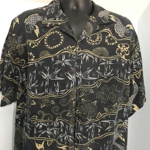 Tommy Bahama 100% Silk SS Button Up Floral Design